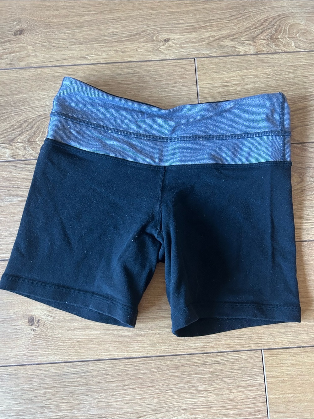 lululemon athletica Black Shorts with Heather Gray Waistband